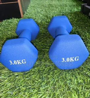 3kg Dumbbell – Cast Iron / Rubber Hex Dumbbell