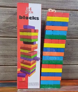 Jenga Blocks Game | 60 Vibrant Wooden Blocks for All Ages with Exciting Twist on a Classic
