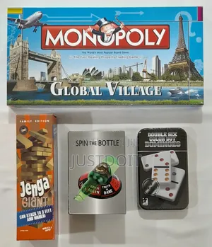 Monopoly + Jenga + Spin the Bottle + Dominoes | Complete Entertainment Pack