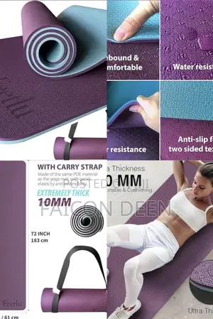 Comfort Grip Thick Yoga Mats Plus Free Bag (Available in Diff Colors