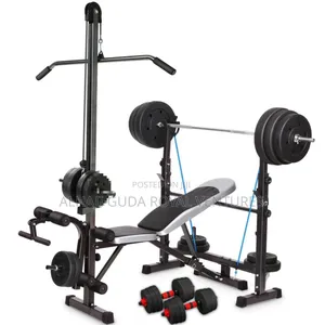 Weight Bench Set – Cast Iron / Rubber Hex Dumbbell Set