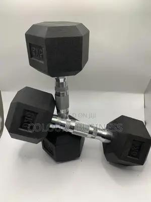 5kg Dumbbell – Cast Iron / Rubber Hex Dumbbell