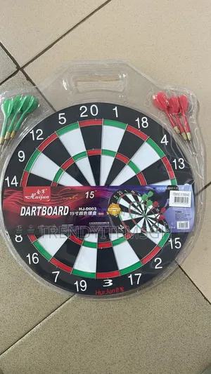 17 Inches Double Side Dartboard With 6 Pins | Complete Game Set