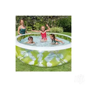 Inflatable Family Size Swimming Pool & Pump - Multicolour