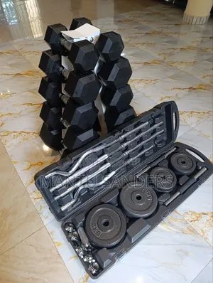 Hex Dumbbell + Barbell Set Combo