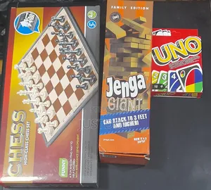 Chess + Jenga + Uno Game Set - Complete Game Pack
