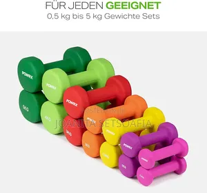 1,2,3,4,5,10 Kg Dumbbells – Cast Iron / Rubber Hex Dumbbell Set