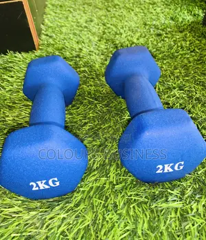 2kg Dumbbell – Cast Iron / Rubber Hex Dumbbell