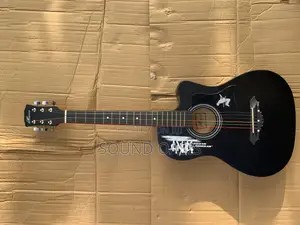 Maria Black Acoustic Guitar With Colored Strings
