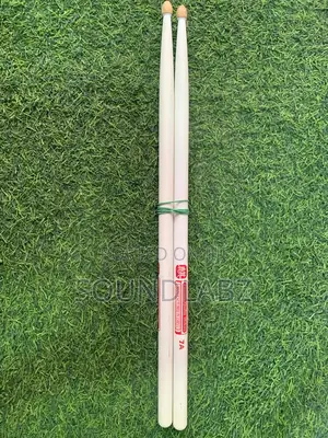 HUN White 5A Drumsticks – Hickory Shaft, Durable Tip for Acoustic & Electronic Drums Practice