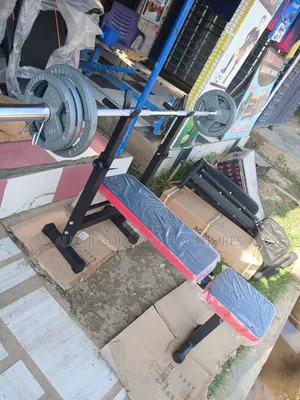 Adjustable Bench Set With 40kg Barbell