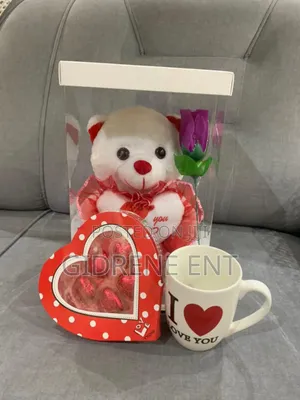 Valentine's Day Gift Package – Romantic Gift Box with Teddy Bear, Flowers & Chocolates
