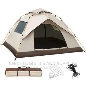 3 Person Automatic Tent, 2 Windows | Pop-Up Design | Quick 1-Min Setup | Waterproof & Windproof | All-Season