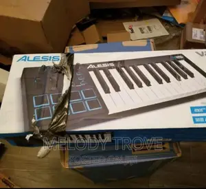 Alesis V25 25-Key USB MIDI Keyboard Controller – 8 Backlit Velocity Pads, 4 Assignable Knobs & USB Bus-Powered
