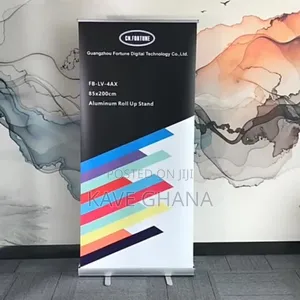 Slim Roll-Up Banner Stand 85×200cm – Lightweight Pull-Up Display Stand for Adverts