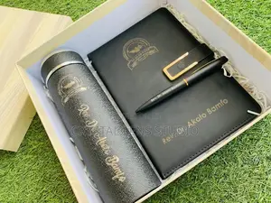 Customized Corporate Gift Set – Personalized Diary, Pen, Flask & USB Drive in Box
