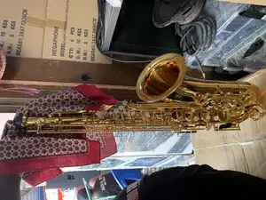 Gold Tenor Saxophone – Bb Professional Tenor Sax, Gold Lacquer Finish with Mouthpiece, Reeds & Case