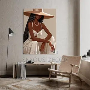 Girly Golden Wall Art Canvas Decor – Glam Girl-Themed Gold Canvas for Bedroom & Boutiques