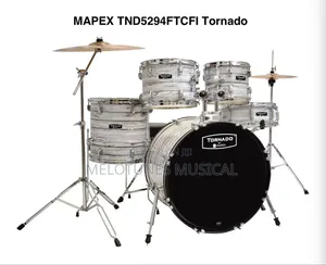Mapex 5-Piece Acoustic Drum Set – Bass Drum, Toms, Snare, Hi-Hat & Hardware Included