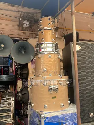 Olympic 5-Piece Drumset With Cymbals and Stands(Brown) – Complete Drum Cymbal Set for Beginners & Professionals