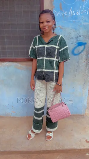 Handmade Crochet Top & Trouser Set – Affordable Handcrafted Crochet Fashion Outfit