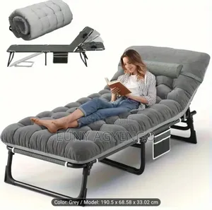Foldable Bed With Mattress | Adjustable Backrest | Heavy-Duty Frame | Portable | Indoor & Outdoor Use