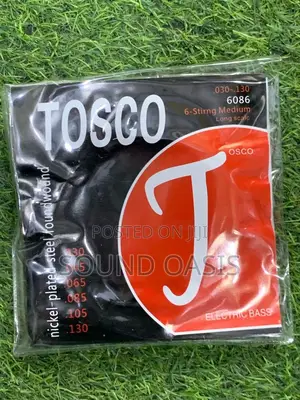 Tosco Nickel-plated Steel Roundwound 6string For Bass Guitar | Electric Bass Guitar | Full-Scale Neck | Stage & Studio Ready