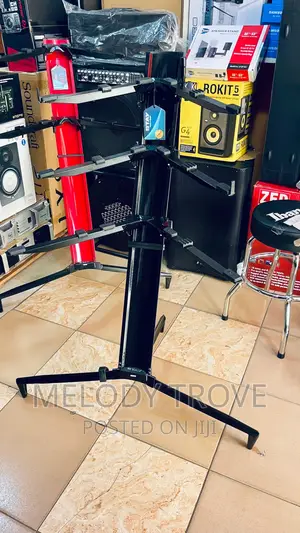 Stay Tower 1300/03 Three Tier Keyboard Stand – 127 Black | Heavy-Duty Frame | Adjustable Height | Fits All Keyboard Sizes