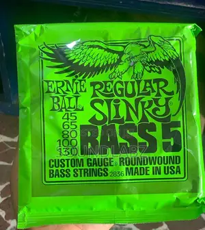 Ernie Ball 5-String Slinky Nickel-Wound Bass Strings – Rich Balanced Tone for All Bass Guitar Types