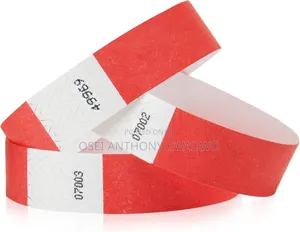 Red Tyvek Waterproof Event Wristband – Durable Disposable Ticket Wristband for Any Show