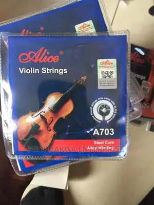 Alice A703 Beginner Violin String Set – Steel Core, Bright Timbre for 3/4 & 4/4 Student Violins