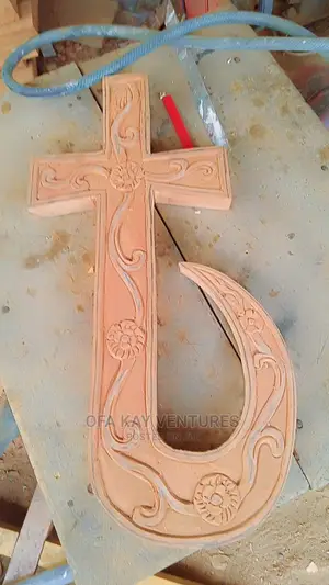 Ankh Cross Wood Sculpture – Hand-Carved Wood Ankh for Churches, Temples & Home Décor