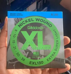 D'addario EXL130 Nickel Extra Light Electric Guitar Strings | Solid Body | Dynamic Pickups | Stage-Ready Electric Guitar
