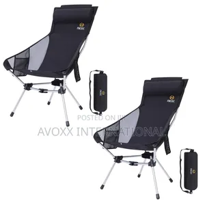 Nice C Ultralight High Back Folding Camping Chair, 2 Pieces | Lightweight | Armrests & Cup Holder | Oxford Fabric | Load-Bearing Frame