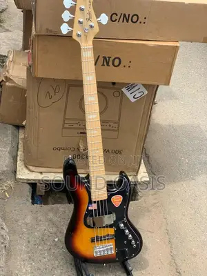 Fender Active Jazz Bass Guitar (Black-red)