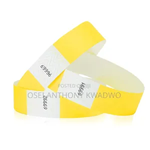 Yellow Tyvek Waterproof Event Wristband – Bright Disposable Ticket Band for Events & Parties