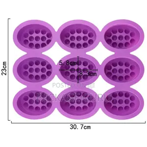 9-Cavity Exfoliating Soap Mould – 120g Capacity Silicone Soap-Making Mould