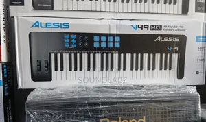 Alesis V49 49-Key USB MIDI Keyboard Controller – 8 Backlit MPC Pads, 4 Knobs & DAW Integration