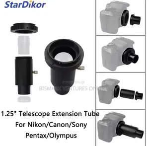 Camera Adapter Extension Tube For Telescopes | 1.25" T2 Ring | SLR/DSLR Compatible | Universal Telescope Camera Mount