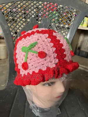 Handmade Crochet Cherry Bucket Hat – Cute Handcrafted Trendy Summer Hat