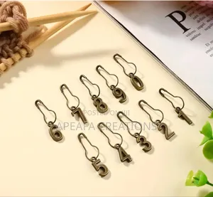 10-Piece Numbered Needle Markers Set – Alloy Locking Needle Markers for Crochet & Knitting