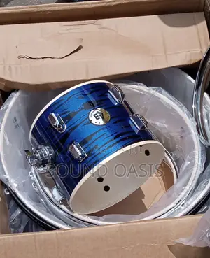 EV Blue 5-Piece Acoustic Drum Set – Bass Drum, Toms, Snare, Hi-Hat & Hardware Included