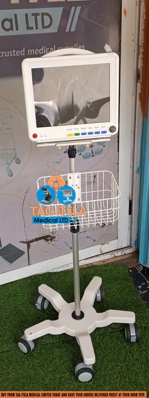 Patient Monitor With Stand (Standard) | SpO2 | NIBP | ECG | Temp | Resp | Color TFT Display | Alarm System | ICU/CCU Grade