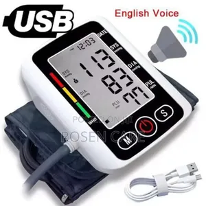 Voice Arm Blood Pressure Monitor Sphygmomanometer Bp Machine | Digital Automatic | Upper Arm | Large Display | Memory Recall | Irregular Heartbeat Alert