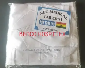 Lab Coat (Medium) | White Polycotton | Protective Cuffs | 3-Button | Knee-Length | Lab & Clinical Grade