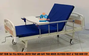 Hospital Bed (One Crack Complete) | Manual Crank | Head & Leg Adjust | Epoxy Frame | ABS Rails | Complete Set