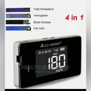 Accu Isaw (4 in 1) ,Uric Acid, Blood Glucose, Cholesterol , | 4-in-1 | Cholesterol / Hb / Glucose / Uric Acid | Rapid POC | No Coding | Memory