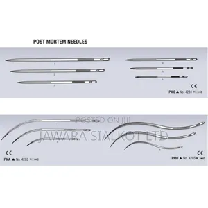 Post Mortem Curved and Straight Needle All Sizes | All Sizes | Stainless Steel | Curved & Straight | Postmortem & Mortuary Use