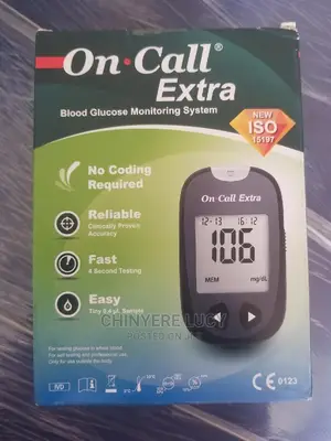 Glucometer Oncall Extra | Fast 5-Second Results | Tiny 0.6μL Sample | No Coding | Memory Storage | Auto-Off
