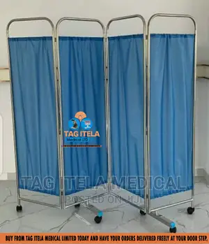 Ward Screen (4 Folds) | Multi-Fold | Powder-Coated Steel Frame | Fabric Panels | Patient Privacy | Hospital & Clinic
